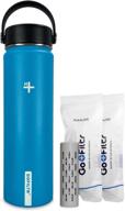 🧴 gofiltr alkaline hydration kit - wide mouth insulated water bottle with handle - includes 2 alkaline ionized mineral water bottle filter infusers - 22oz. (650ml) logo