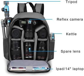 img 3 attached to CADeN рюкзак для камеры профессиональный для DSLR/SLR беззеркальной камеры Водонепроницаемая камера и фото