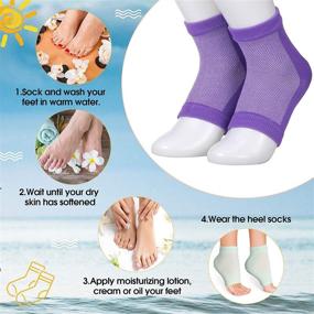 img 1 attached to 🧦 JaGely Moisturizing Socks: Toeless Spa Gel Heel Socks - 7 Pairs for Repairing, Moisturizing & Soothing Dry, Rough, Cracked Heels - Sleep Socks for Women and Men