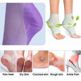 img 2 attached to 🧦 JaGely Moisturizing Socks: Toeless Spa Gel Heel Socks - 7 Pairs for Repairing, Moisturizing & Soothing Dry, Rough, Cracked Heels - Sleep Socks for Women and Men