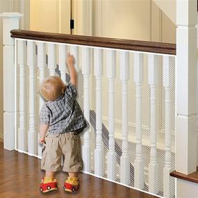 img 4 attached to 🚧 Stairway Net - No Drilling Baby Gate for Stairs -15ft L x 2.66ft H - Child Safety Rail Net - Indoor & Outdoor - White