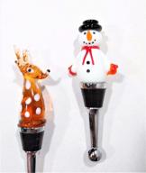 🦌 ls arts christmas bottle stoppers: festive reindeer and snowman designs logo