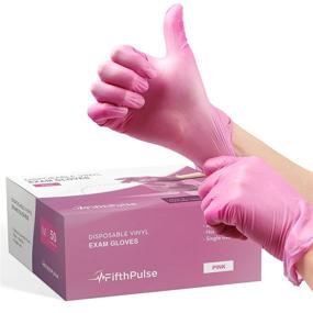 img 4 attached to 🧤 Pink Vinyl Disposable Gloves Medium 50 Pack - Latex Free, Powder Free Medical Exam Gloves - Versatile Protection for Surgical, Home Cleaning, and Food Handling - 3 Mil Thickness