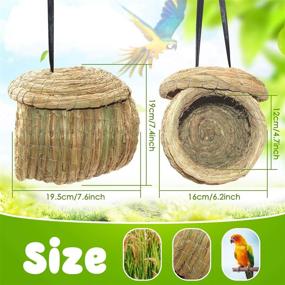 img 3 attached to 🏡 BWOGUE Eco-Friendly Straw Birdhouse: Natural Fiber Nest for Parrots, Parakeets, Conures, and Cockatiels