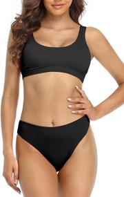 img 2 attached to SHEKINI Womens Cutout Swimsuits Ribbed