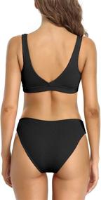 img 3 attached to SHEKINI Womens Cutout Swimsuits Ribbed