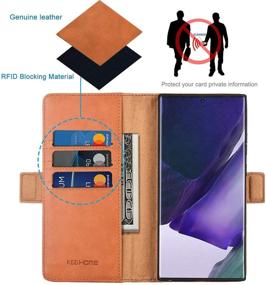 img 2 attached to 📱 KEZiHOME Note 20 Ultra Case - Premium Genuine Leather RFID Blocking Wallet Case for Samsung Galaxy Note 20 Ultra 5G (Khaki/Brown)