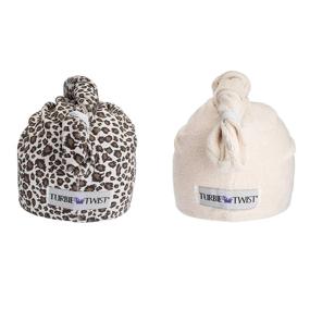 img 3 attached to Animal Print Turbie Twist Microfiber Hair Towel 2 Pack - Tan Leopard Design