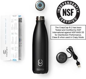 img 3 attached to 💧 CrazyCap 2.0 UV Water Purifier & Self Cleaning Stainless Steel Insulated Water Bottle - Ultimate Outdoor Companion for Clean Drinkable Water on the Go!