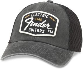 img 1 attached to AMERICAN NEEDLE Raglan Bones Fender Electric Guitars Trucker Hat (FEND-1908A-BLK) Black - Stylish Headgear for Music Enthusiasts