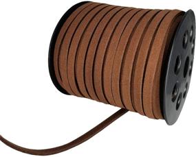 img 2 attached to 50 Yards Coffee Suede Cord - ZKC 5mm Faux Leather Lace for Bracelet, Necklace, Beading, and DIY Crafts Thread