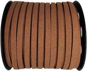 img 3 attached to 50 Yards Coffee Suede Cord - ZKC 5mm Faux Leather Lace for Bracelet, Necklace, Beading, and DIY Crafts Thread