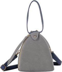 img 2 attached to QZUnique Triangle Leather Handbag Shoulder Women's Handbags & Wallets and Satchels