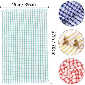 img 2 attached to 🧽 Jaisie.W Large Dish Cloths: 15 x 27 Inches Kitchen Towels for Efficient Drying | Soft 100% Cotton Dish Rags Set (4 Colors, 4-Pack)