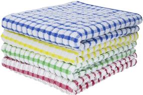 img 4 attached to 🧽 Jaisie.W Large Dish Cloths: 15 x 27 Inches Kitchen Towels for Efficient Drying | Soft 100% Cotton Dish Rags Set (4 Colors, 4-Pack)