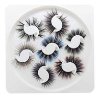 👀 daoder colored wispy mink lashes - natural look, fluffy false eyelashes, long thick colorful eye lashes for women makeup - 7 variety pairs logo