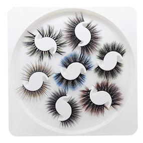 img 4 attached to 👀 DAODER Colored Wispy Mink Lashes - Natural Look, Fluffy False Eyelashes, Long Thick Colorful Eye Lashes for Women Makeup - 7 Variety Pairs