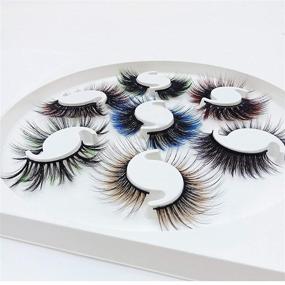 img 1 attached to 👀 DAODER Colored Wispy Mink Lashes - Natural Look, Fluffy False Eyelashes, Long Thick Colorful Eye Lashes for Women Makeup - 7 Variety Pairs