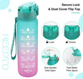 img 1 attached to 🥤 KEEPTO 32 oz BPA Free Water Jug with Straw and Time Marker - Motivational Water Bottle
