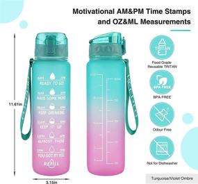 img 3 attached to 🥤 KEEPTO 32 oz BPA Free Water Jug with Straw and Time Marker - Motivational Water Bottle