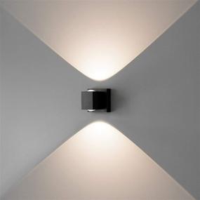 img 4 attached to 🔆 Dimmable Tubicen LED Wall Sconce Lamp - Up Down Indoor Light Fixture for Bedroom & Living Room - Powerful 10W Brightness for Home Theater - Metal Hallway Stairway Sconce Lighting in Black