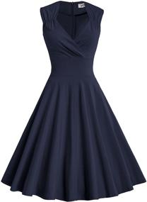 img 4 attached to Vintage Sleeveless Dress Collection: MUXXN's Sweetheart Neckline Women's Clothing