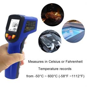 img 1 attached to KETOTEK Laser Temperature Gun for Cooking - Infrared Thermometer, Non Contact 🌡️ Thermometer Gun for Pizza Oven, Industrial Food with Adjustable Emissivity -58℉~1112℉ IR Gun