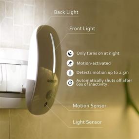 img 3 attached to Sensky Motion Sensor Night Light - Eye-Friendly Front Low Light & Bright Back Light Design for Bathroom Hallway (Warm White)