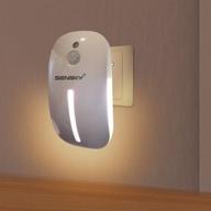 sensky motion sensor night light - eye-friendly front low light & bright back light design for bathroom hallway (warm white) логотип