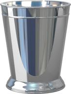 🗑️ nu steel timeless decorative small trash can - 304 stainless steel wastebasket, garbage bin for bathrooms, powder rooms, kitchens, home offices - chrome logo