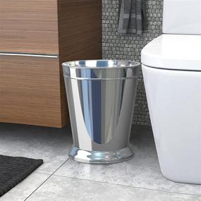img 1 attached to 🗑️ nu steel Timeless Decorative Small Trash Can - 304 Stainless Steel Wastebasket, Garbage Bin for Bathrooms, Powder Rooms, Kitchens, Home Offices - Chrome