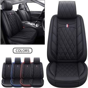 img 4 attached to 🚘 Aierxuan 2 Front Captain Seat Covers: Waterproof Leather, Non-Slip Cushions for Civic, CRV, 4Runner, Corolla, Pilot, Rogue, and More (2 PCS Front, Black)