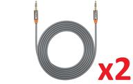 🔌 [2 pack] iflash 3.5mm auxiliary audio cable (6ft extra long) aux cable - gold plated, male to male - for ipod, iphone, ipad, android smartphone, tablet, mp3 player, home/car stereos & more (gray) - improved seo-ready product name logo