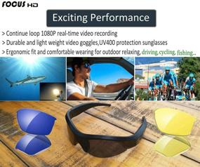 img 2 attached to 🕶️ FocusHD 1080P Sunglasses Action Camera: Capture Outdoor Sports with Dual Recording Indicators, UV400 Lens, and 16GB Memory Integrated