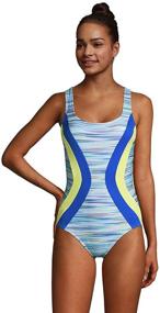 img 4 attached to 🩲 Lands' End Women's Athletic Scoop Neck One Piece Swimsuit - Chlorine Resistant