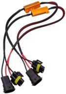 💡 huiqiaods h11 h8 h9 880 881 wire harness kit 50w 6ohm led load resistor fix hyper flashing blinking canbus error warning canceller for upgrading led headlight fog drl light, 2pcs logo