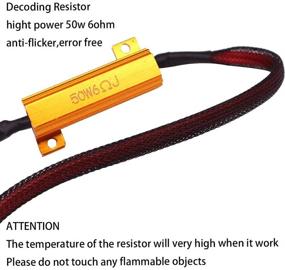 img 1 attached to 💡 HUIQIAODS H11 H8 H9 880 881 Wire Harness Kit 50W 6Ohm LED Load Resistor Fix Hyper Flashing Blinking Canbus Error Warning Canceller for Upgrading LED Headlight Fog DRL Light, 2PCS