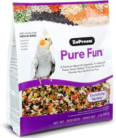 img 3 attached to 🐦 ZuPreem Pure Fun Bird Food - 2 lb, Ideal for Medium Birds: Lovebirds, Quakers, Small Conures, Cockatiels - Nutritious Blend of Vegetables, Natural FruitBlend Pellets, Fruits, and Seeds