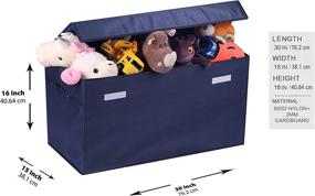 img 2 attached to 🔵 Durable Navy Blue Jumbo Toy Organizer with Flip-Top Lid - 30-inch Large Container for Boys & Girls - Multi-use Nursery & Laundry Organizer - Perfect Gift