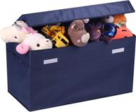 🔵 durable navy blue jumbo toy organizer with flip-top lid - 30-inch large container for boys & girls - multi-use nursery & laundry organizer - perfect gift логотип