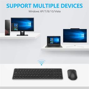 img 3 attached to 💻 OMOTON Wireless Keyboard and Mouse Combo: Numeric Keypad, Multimedia Shortcuts, Adjustable DPI