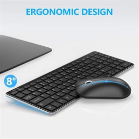 img 1 attached to 💻 OMOTON Wireless Keyboard and Mouse Combo: Numeric Keypad, Multimedia Shortcuts, Adjustable DPI
