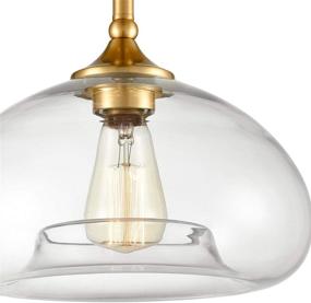 img 1 attached to 💡 Contemporary Brass Flush Mount Ceiling Lighting with Modern Clear Glass Globe