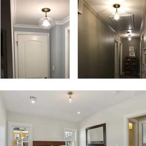 img 2 attached to 💡 Contemporary Brass Flush Mount Ceiling Lighting with Modern Clear Glass Globe