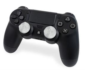 img 3 attached to 👍 Performance Thumbsticks KontrolFreek Destiny 2: Ghost for PlayStation 4 Controller, White, 2 Mid-Rise