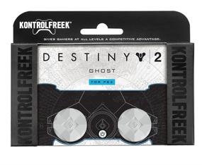 img 4 attached to 👍 Performance Thumbsticks KontrolFreek Destiny 2: Ghost for PlayStation 4 Controller, White, 2 Mid-Rise