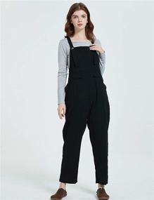 img 3 attached to 👗 Gihuo Women's Fashion Baggy Loose Linen Overalls Jumpsuit: Chic and Comfortable Style