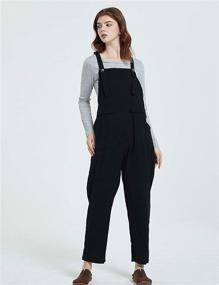 img 2 attached to 👗 Gihuo Women's Fashion Baggy Loose Linen Overalls Jumpsuit: Chic and Comfortable Style