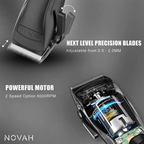 img 3 attached to 💇 Novah Men's Cordless Barber Clipper Hair Cutting Kit - Professional Hair Clippers, Beard Trimmer Haircut Grooming Set