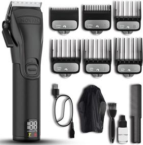 img 4 attached to 💇 Novah Men's Cordless Barber Clipper Hair Cutting Kit - Professional Hair Clippers, Beard Trimmer Haircut Grooming Set